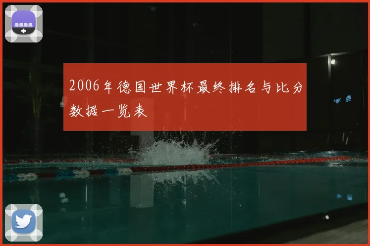 2006年德国世界杯最终排名与比分数据一览表
